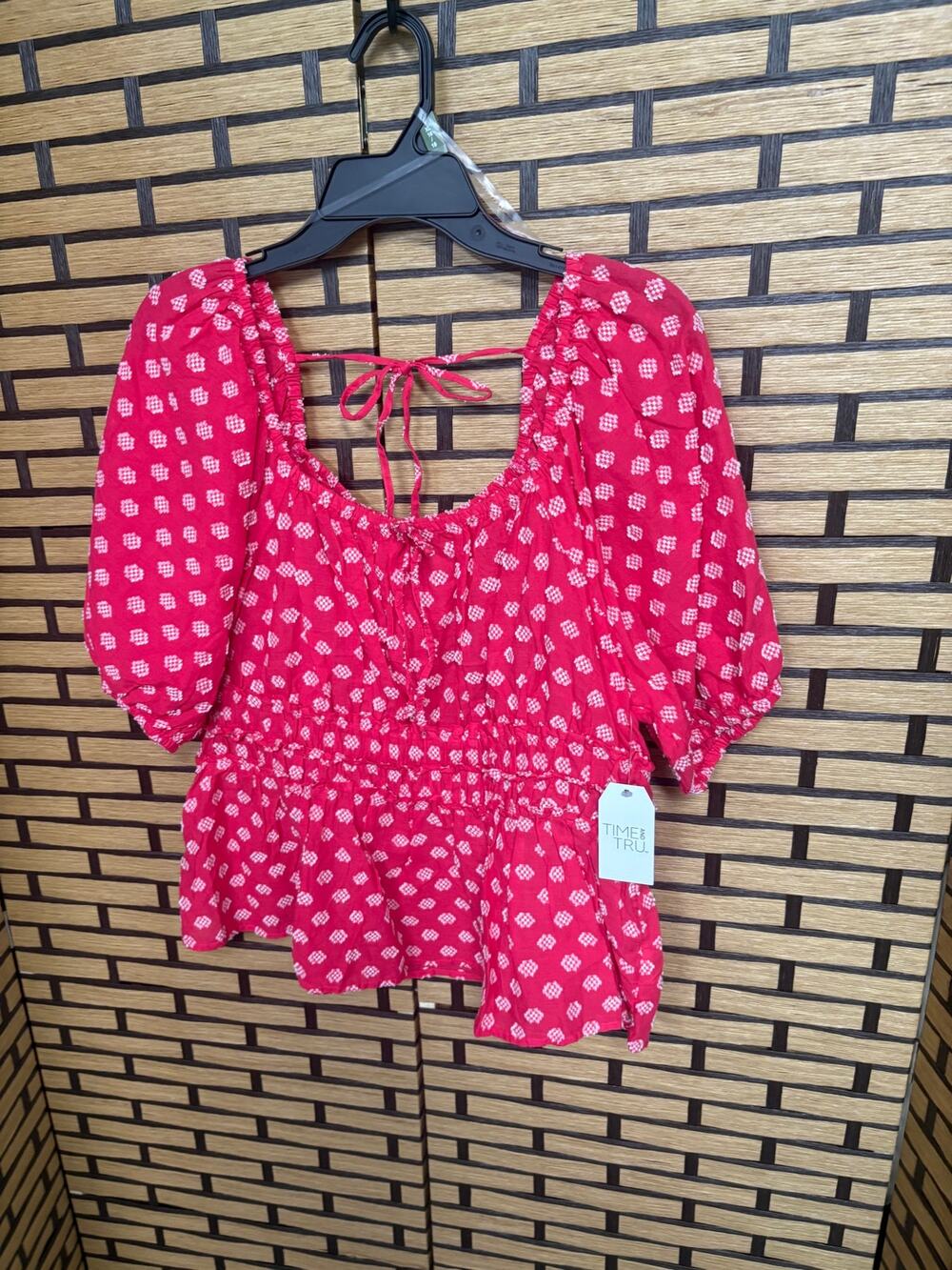 Time And Tru Pink Embroidered‎  Top XL